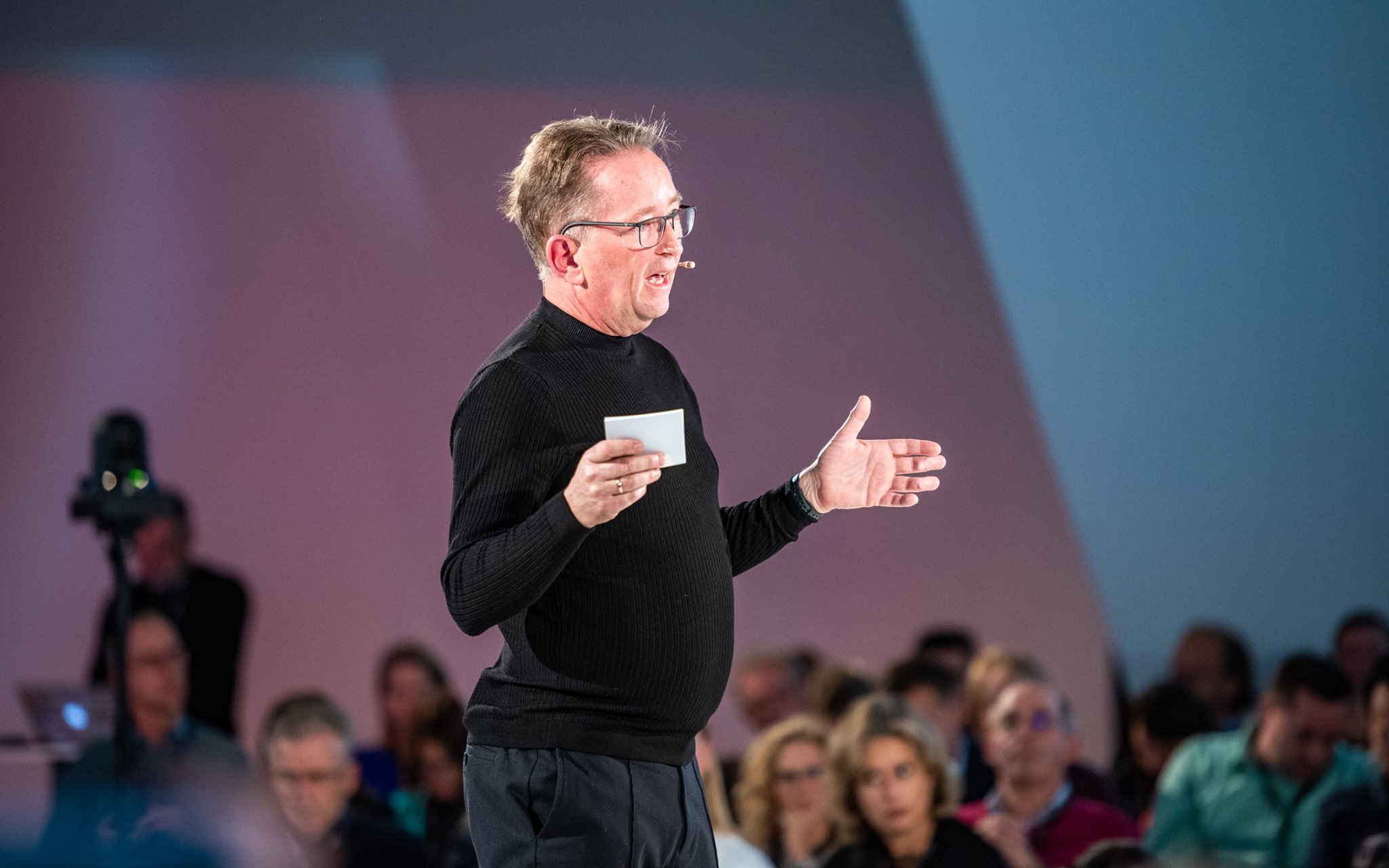 Robert op podium jaarbeurs Mobile Health Care